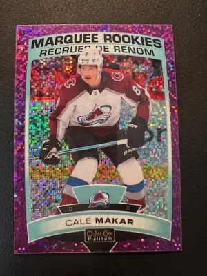 2019 OPC Platinum - Cale Makar - Violet Pixels /399 - Marquee Rookie front